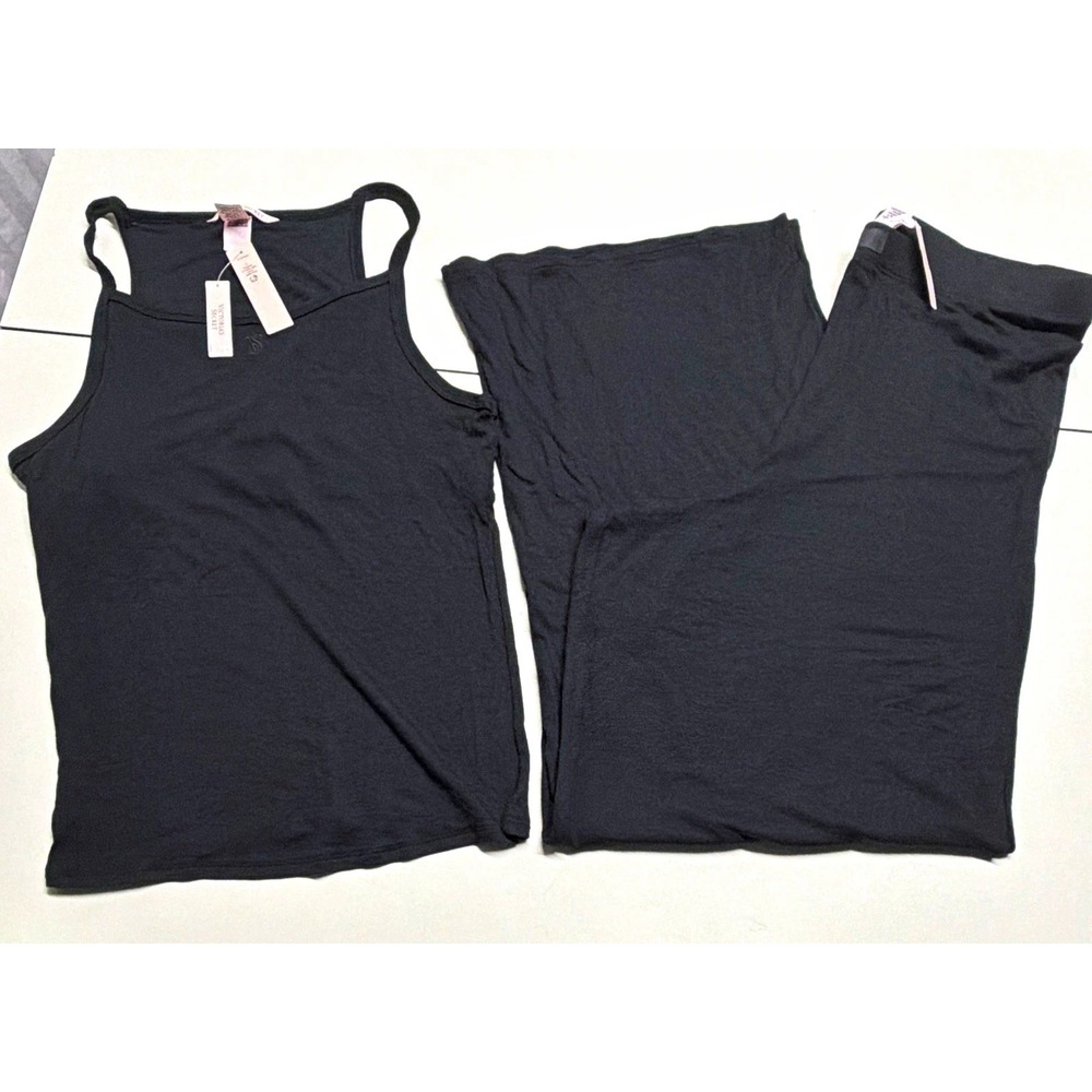 Victoria's Secret Women's Black Knit Camisole Tank Set L Regular 2-Pack